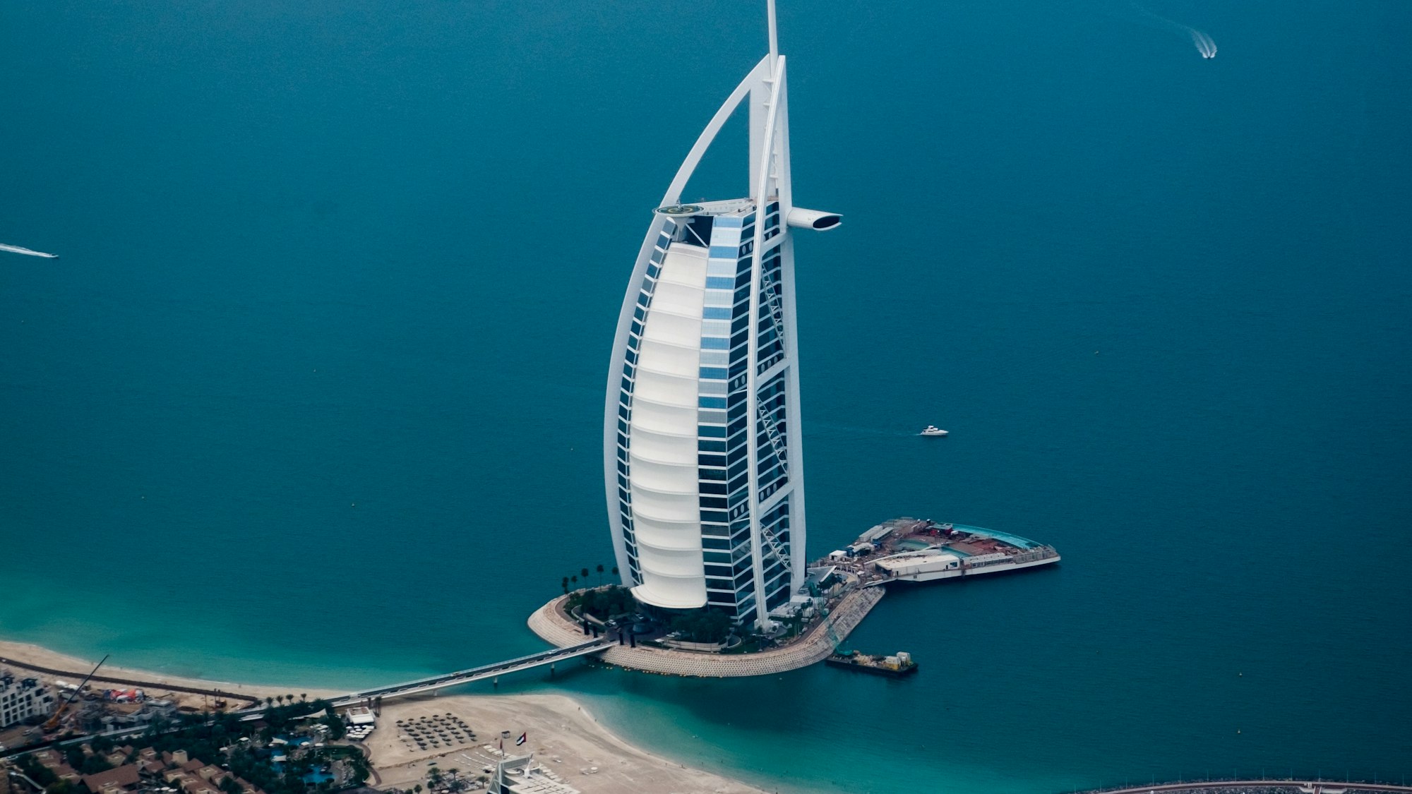 Burj Al Arab seen from above, Dubai